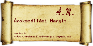 Árokszállási Margit névjegykártya