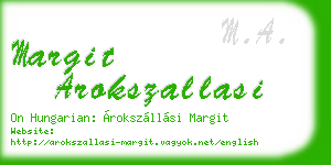 margit arokszallasi business card